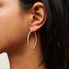 Thumbnail Image 2 of Hollow Beaded 33.0mm Hoop Earrings in 14K Gold