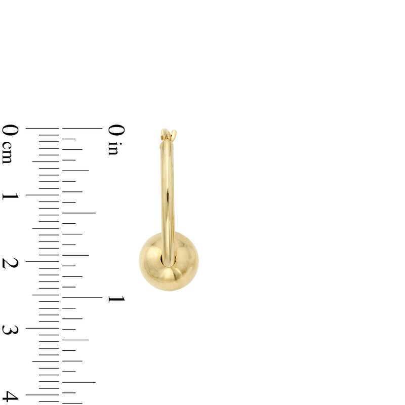 Main Image 3 of Hollow Ball Bead 22.0mm Hoop Earrings in 14K Gold