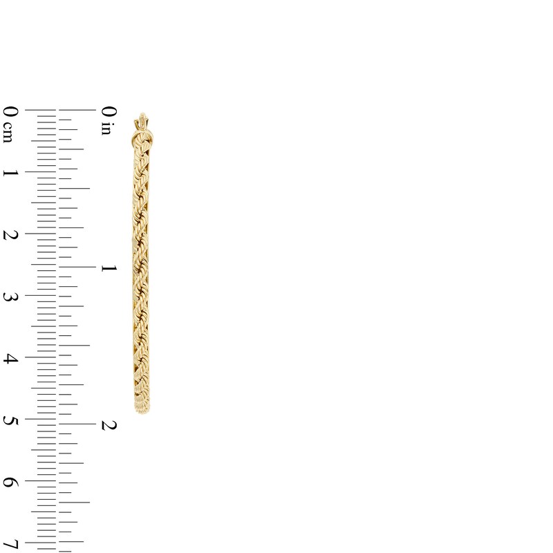 Main Image 3 of Hollow Rope-Textured Large Hoop Earrings in 14K Gold