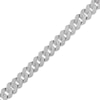 Thumbnail Image 1 of 2 CT. T.W. Diamond Squared Curb Chain Bracelet in 10K White Gold - 8.5"