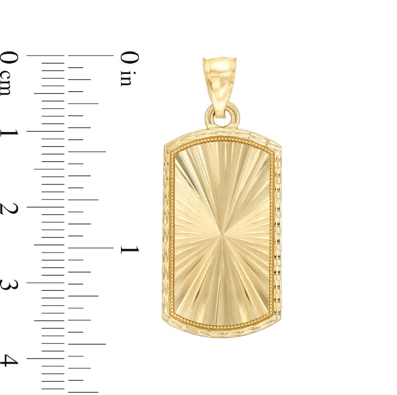 Main Image 2 of Diamond-Cut Starburst Dog Tag Necklace Charm in 10K Gold