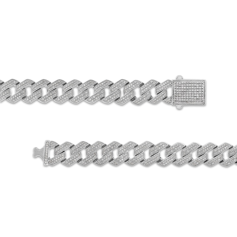 Main Image 2 of 4 CT. T.W. Diamond Squared Curb Chain Necklace in 10K White Gold - 22"