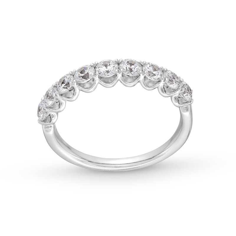 Main Image 1 of 1 CT. T.W. Diamond Nine Stone Scallop Edge Anniversary Band in 14K White Gold