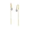 Thumbnail Image 1 of 1/6 CT. T.W. Oval Multi-Diamond Frame Threader Earrings in Sterling Silver with 14K Gold Plate