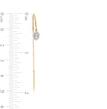 Thumbnail Image 3 of 1/6 CT. T.W. Oval Multi-Diamond Frame Threader Earrings in Sterling Silver with 14K Gold Plate
