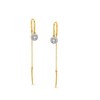 Thumbnail Image 1 of 1/6 CT. T.W. Diamond Miracle Frame Threader Earrings in Sterling Silver with 14K Gold Plate