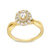 Thumbnail Image 1 of 1/2 CT. T.W. Oval Diamond Double Frame Twist Shank Engagement Ring in 14K Gold