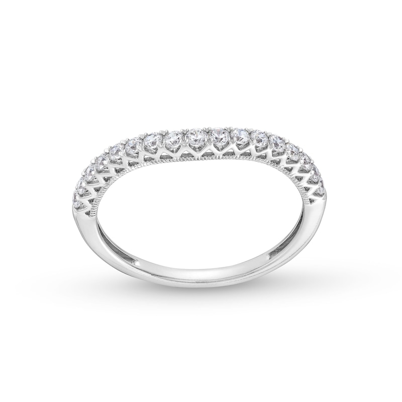 Main Image 1 of 1/3 CT. T.W. Diamond Vintage-Style Contour Anniversary Band in 14K White Gold