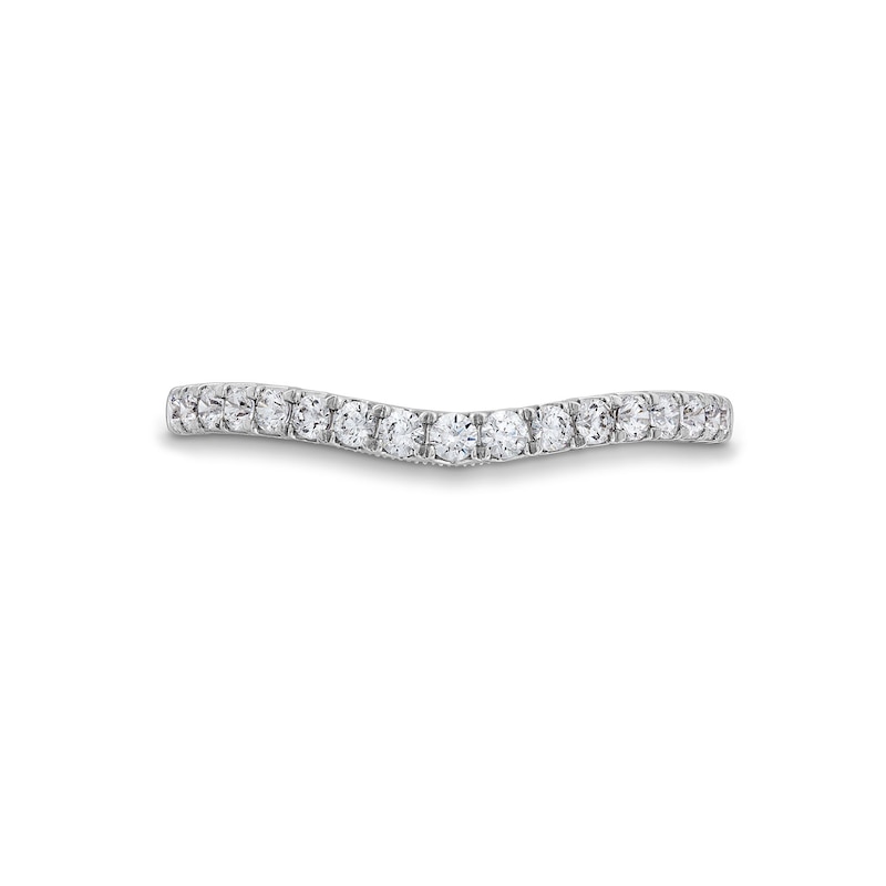 Main Image 4 of 1/3 CT. T.W. Diamond Vintage-Style Contour Anniversary Band in 14K White Gold