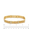 Thumbnail Image 3 of 3/4 CT. T.W. Diamond Nugget Link Alternating Bracelet in 10K Gold - 8.5"