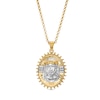 Thumbnail Image 1 of 1/8 CT. T.W. Diamond Jesus Sunburst Oval Medallion Pendant in 10K Two-Tone Gold - 20"