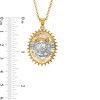Thumbnail Image 2 of 1/8 CT. T.W. Diamond Jesus Sunburst Oval Medallion Pendant in 10K Two-Tone Gold - 20"