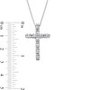 Thumbnail Image 3 of 1/2 CT. T.W. Baguette and Round Diamond Alternating Duos Cross Pendant in 10K White Gold