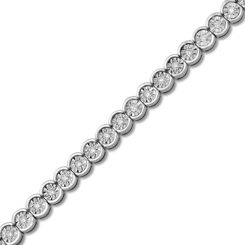 Main Image 1 of 1/4 CT. T.W. Diamond Miracle Adjustable Chain Bracelet in Sterling Silver - 9"