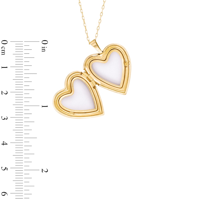 Main Image 3 of Heart Locket Pendant in 10K Gold - 18”