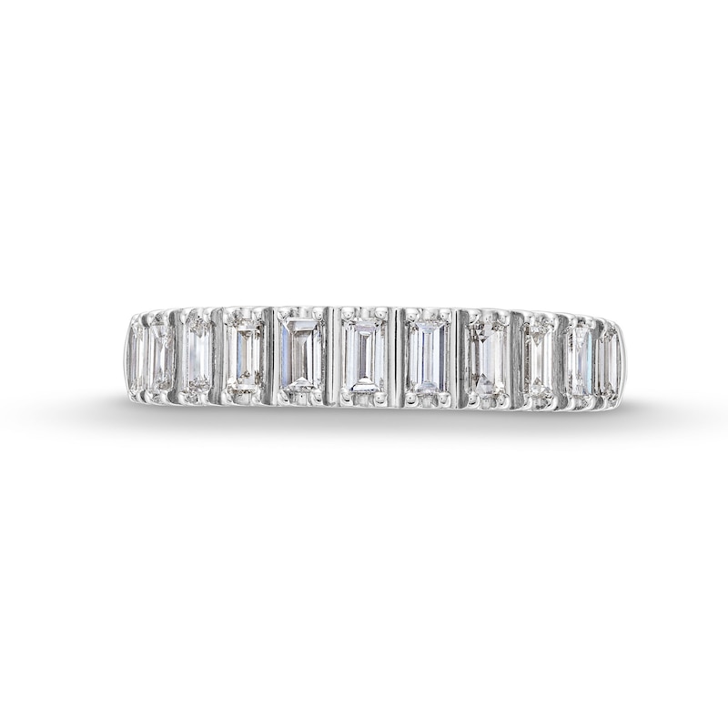 Main Image 4 of 1/2 CT. T.W. Baguette-Cut Diamond Eleven Stone Anniversary Band in 14K White Gold