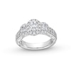 Thumbnail Image 0 of 1-1/2 CT. T.W. Oval Diamond Frame Past Present Future® Double Row Engagement Ring in 14K White Gold