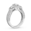 Thumbnail Image 2 of 1-1/2 CT. T.W. Oval Diamond Frame Past Present Future® Double Row Engagement Ring in 14K White Gold