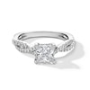 Thumbnail Image 1 of 1-3/8 CT. T.W. Certified Princess-Cut Lab-Grown Diamond Twist Shank Engagement Ring in 14K White Gold (I/SI2)