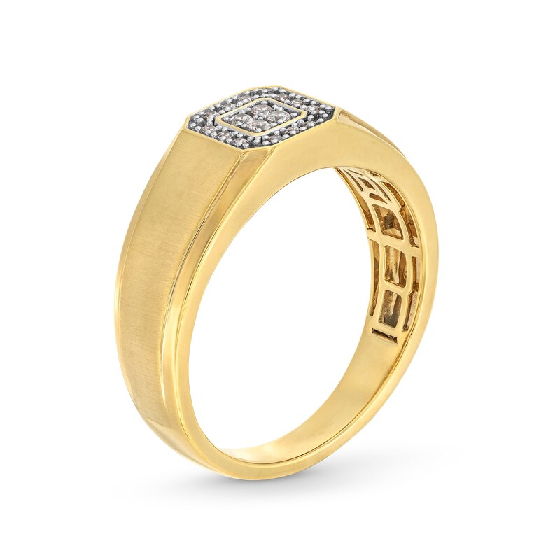 Main Image 3 of 1/8 CT. T.W. Square-Shaped Multi-Diamond Frame Anniversary Band in 10K Gold