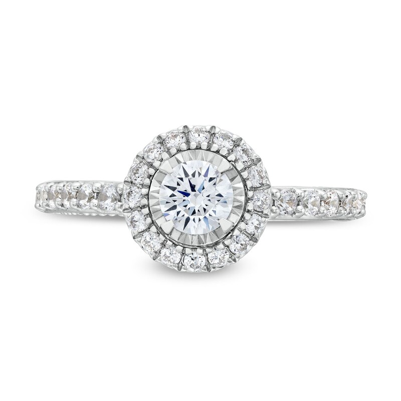 Main Image 4 of 1 CT. T.W. Diamond Frame Engagement Ring in 14K White Gold