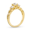 Thumbnail Image 3 of 1-1/4 CT. T.W. Oval and Round Diamond Past Present Future® Twist Shank Engagement Ring in 14K Gold