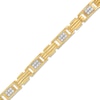 Thumbnail Image 1 of 1-1/2 CT. T.W. Diamond Riibed Link Alternating Bracelet in 10K Gold - 8.5"