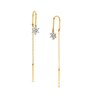 Thumbnail Image 1 of 1/5 CT. T.W. Multi-Diamond Star Threader Earrings in Sterling Silver with 14K Gold Plate