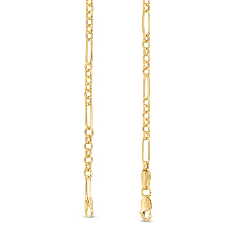 Main Image 2 of Semi-Solid Rolo Chain Anklet in 10K Gold – 10”