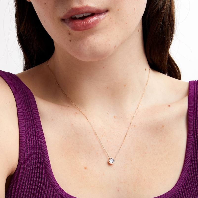 Main Image 2 of 1 CT. Certified Lab-Grown Diamond Bezel-Set Solitaire Pendant in 14K Gold (F/SI2)