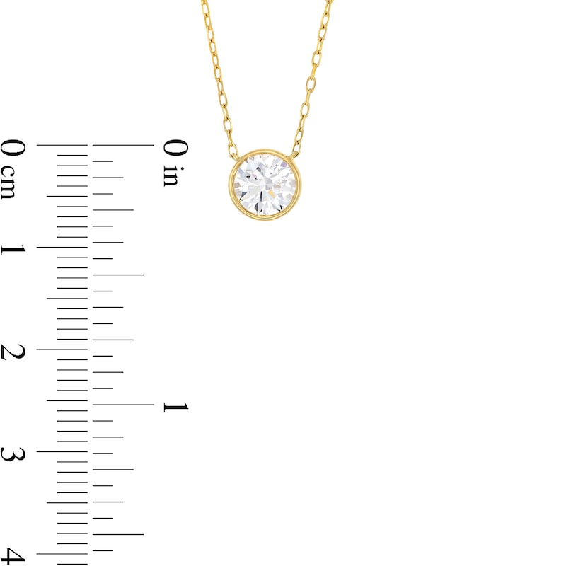 1 CT. Certified Lab-Created Diamond Bezel-Set Solitaire Pendant in 14K Gold (F/SI2)