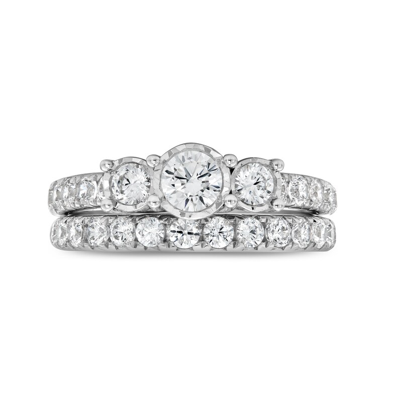 1-1/2 CT. T.W. Diamond Past Present Future® Miracle Bridal Set in 14K White Gold