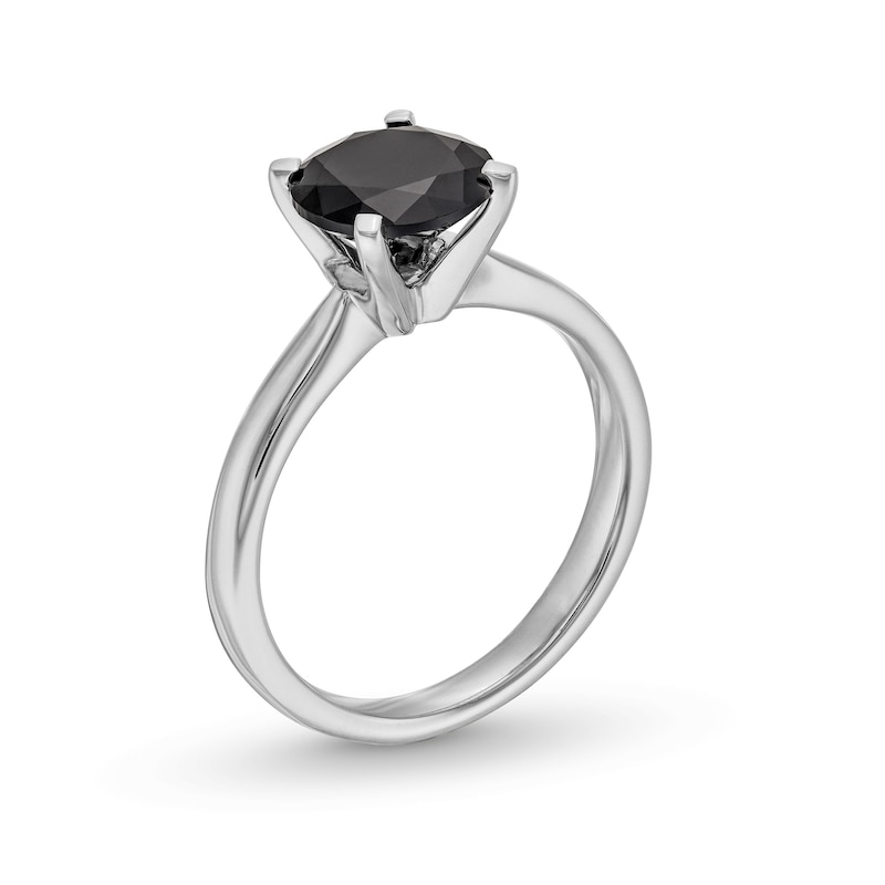 Main Image 3 of 2 CT. Black Diamond Solitaire Ring in 14K White Gold