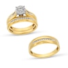 Thumbnail Image 1 of 1/3 CT. T.W. Diamond Frame Wedding Ensemble in 10K Two-Tone Gold