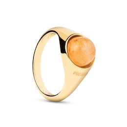 PDPAOLA™ at Zales ICONS 8.0mm Aventurine Solitaire Ring in Sterling Silver with 18K Gold Plate