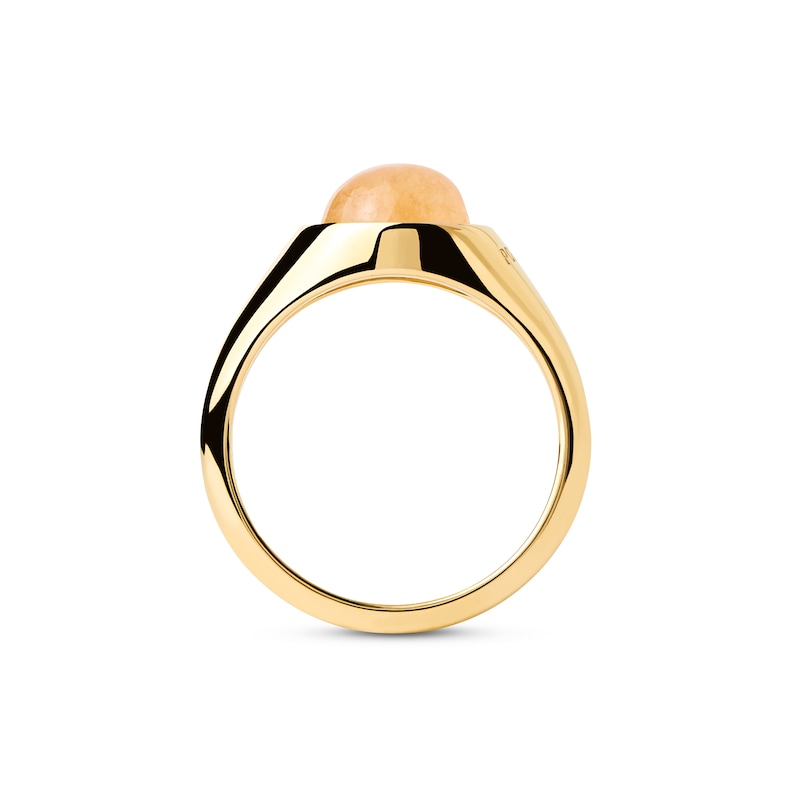 Main Image 4 of PDPAOLA™ at Zales ICONS 8.0mm Aventurine Solitaire Ring in Sterling Silver with 18K Gold Plate