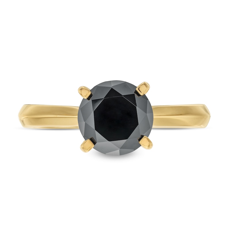 Main Image 4 of 2 CT. Black Diamond Solitaire Ring in 14K Gold