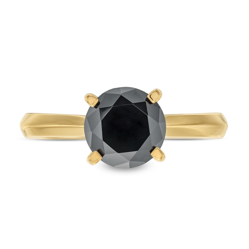 2 CT. Black Diamond Solitaire Ring in 14K Gold