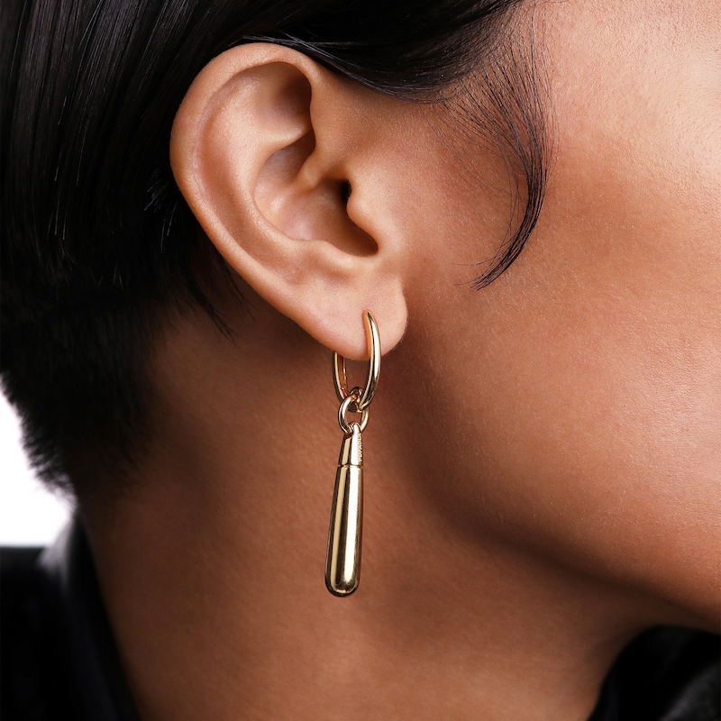 Main Image 2 of PDPAOLA™ at Zales ICONS Medium Teardrop Dangle Single Hoop Earring in Sterling Silver with 18K Gold Plate