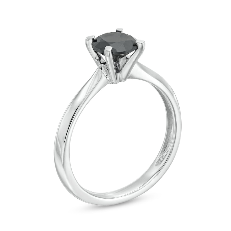 1 CT. Black Diamond Solitaire Ring in 14K White Gold