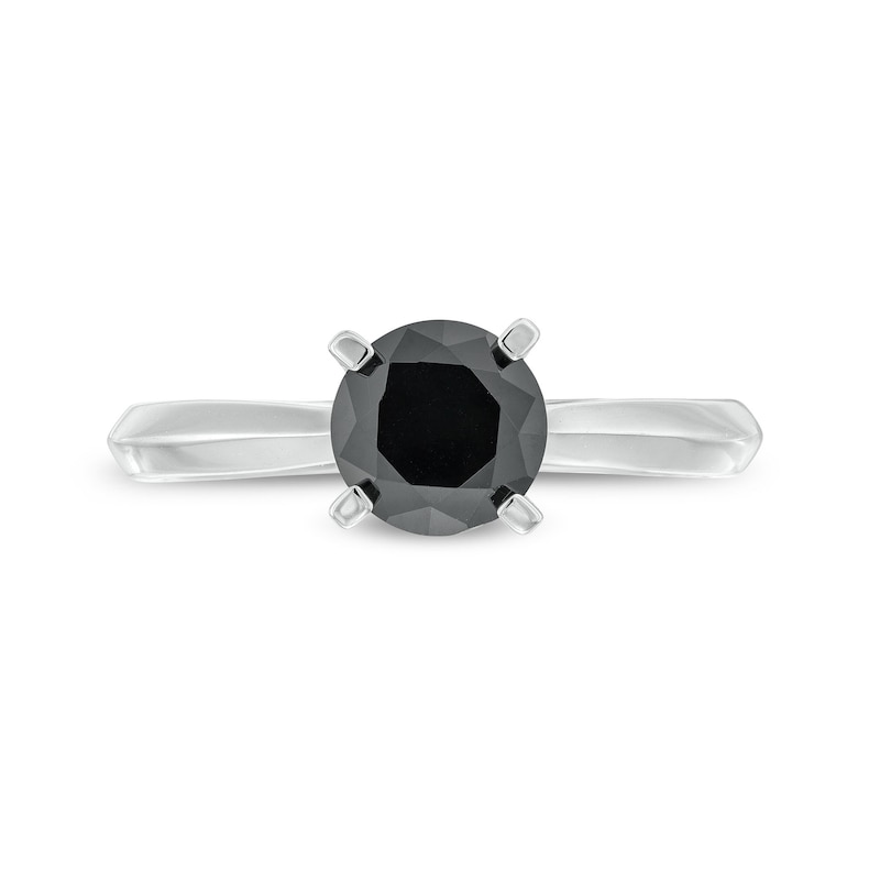 1 CT. Black Diamond Solitaire Ring in 14K White Gold