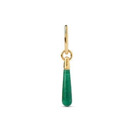 PDPAOLA™ at Zales ICONS Aventurine Medium Teardrop Dangle Single Hoop Earring in Sterling Silver with 18K Gold Plate