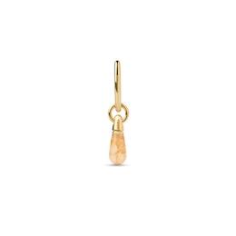 PDPAOLA™ at Zales ICONS Aventurine Small Teardrop Dangle Single Hoop Earring in Sterling Silver with 18K Gold Plate