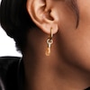 Thumbnail Image 2 of PDPAOLA™ at Zales ICONS Aventurine Small Teardrop Dangle Single Hoop Earring in Sterling Silver with 18K Gold Plate
