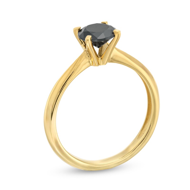 1 CT. Black Diamond Solitaire Ring in 14K Gold