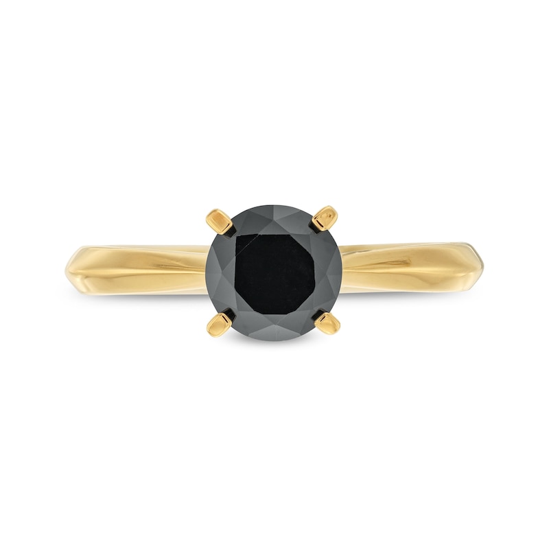 Main Image 4 of 1 CT. Black Diamond Solitaire Ring in 14K Gold