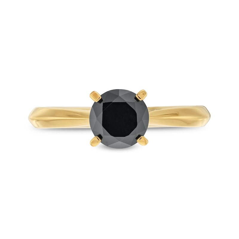 1 CT. Black Diamond Solitaire Ring in 14K Gold