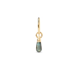 PDPAOLA™ at Zales ICONS Labradorite Small Teardrop Dangle Single Hoop Earring in Sterling Silver with 18K Gold Plate