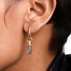 Thumbnail Image 2 of PDPAOLA™ at Zales ICONS Labradorite Small Teardrop Dangle Single Hoop Earring in Sterling Silver with 18K Gold Plate