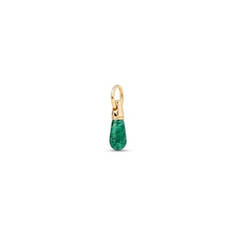 PDPAOLA™ at Zales ICONS Aventurine Small Teardrop Hoop Earring and Necklace Charm in Sterling Silver with Gold Plate
